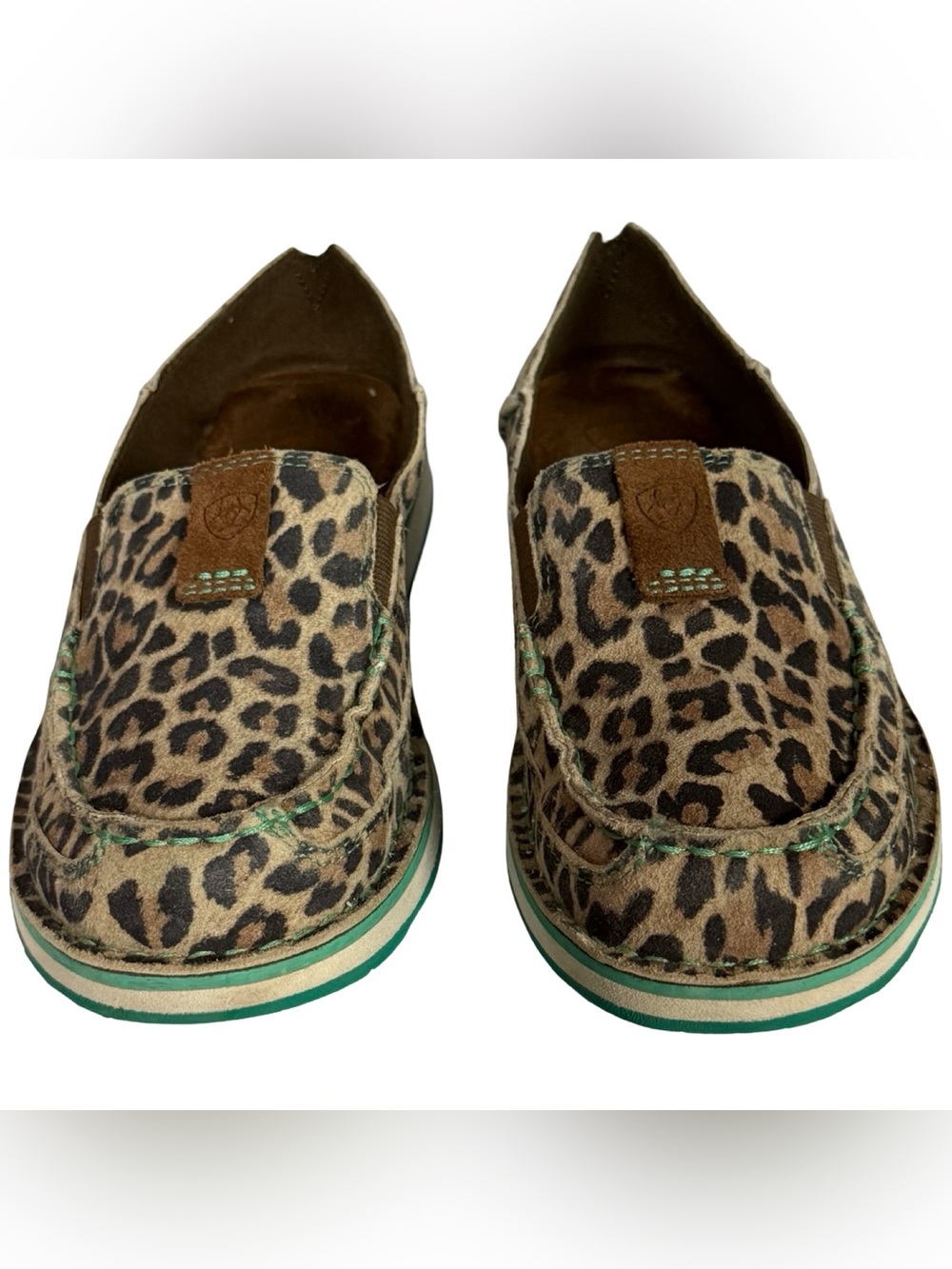 Ariat Leopard Cheetah Print Women's Slip On Loafer Shoes Size 7B Moccasin
